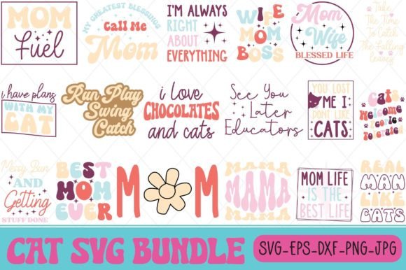 Cat Quote SVG Bundle for Crafts and Graphics