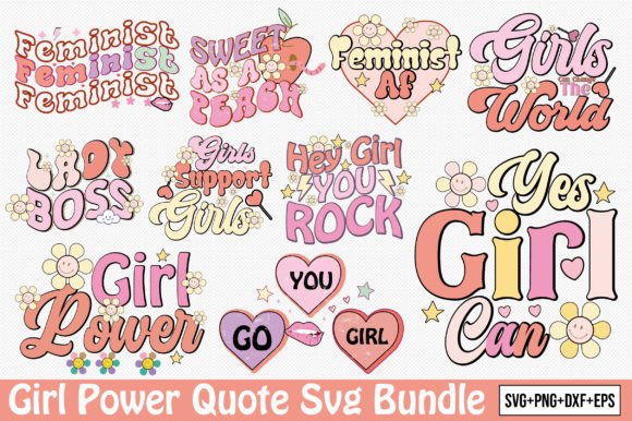 Girl Power Quote Svg Bundle for Graphics and Crafts