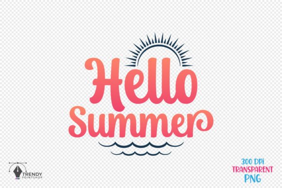 Hello Summer Beach Quote SVG Design for Crafts and Graphics