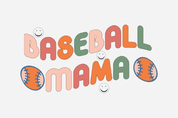 Retro Baseball Mama Quote SVG Design for Crafts and Graphics